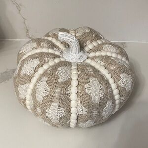 Decorative Tan and White Pumpkin